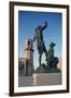 The Bear Trainer, Statue of Louis Botinelly at Front of Church of St Laurent-null-Framed Giclee Print