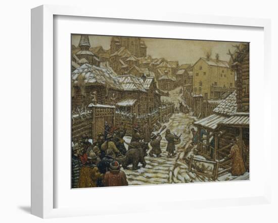 The Bear Trainers, Old Moscow, 1911-Appolinari Mikhaylovich Vasnetsov-Framed Giclee Print