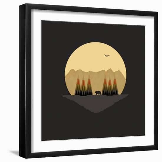 The Bear Versus the Mountains-Tammy Kushnir-Framed Giclee Print