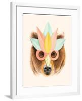 The Bear with the Paper Mask-Florent Bodart-Framed Giclee Print