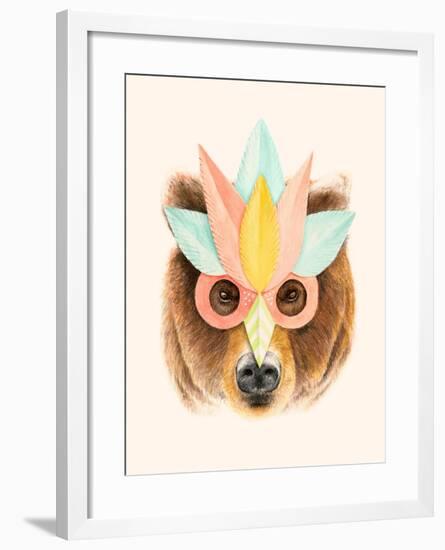 The Bear with the Paper Mask-Florent Bodart-Framed Giclee Print