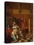 The Bearer of Bad News-Pieter de Hooch-Stretched Canvas