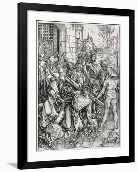 The Bearing of the Cross from the "Great Passion" Series, Pub. 1511-Albrecht Dürer-Framed Giclee Print
