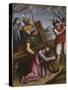 The Bearing of the Cross, Simon of Cyrene Helps Jesus-Spanish School-Stretched Canvas