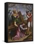 The Bearing of the Cross, Simon of Cyrene Helps Jesus-Spanish School-Framed Stretched Canvas