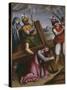 The Bearing of the Cross, Simon of Cyrene Helps Jesus-Spanish School-Stretched Canvas