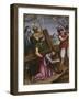 The Bearing of the Cross, Simon of Cyrene Helps Jesus-Spanish School-Framed Giclee Print