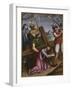 The Bearing of the Cross, Simon of Cyrene Helps Jesus-Spanish School-Framed Giclee Print