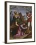 The Bearing of the Cross, Simon of Cyrene Helps Jesus-Spanish School-Framed Giclee Print