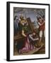 The Bearing of the Cross, Simon of Cyrene Helps Jesus-Spanish School-Framed Giclee Print