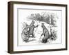 The Bears Practicing Shooting Arrows, from 'The Book of Myths' by Amy Cruse, 1925-null-Framed Giclee Print