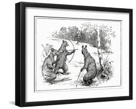 The Bears Practicing Shooting Arrows, from 'The Book of Myths' by Amy Cruse, 1925-null-Framed Giclee Print