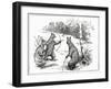 The Bears Practicing Shooting Arrows, from 'The Book of Myths' by Amy Cruse, 1925-null-Framed Giclee Print