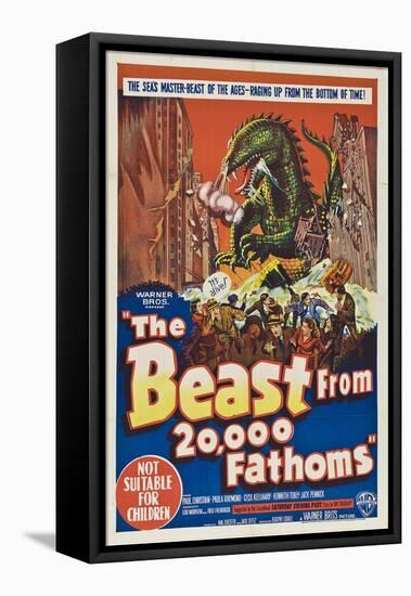 The Beast From 20,000 Fathoms, Australian Movie Poster, 1953-null-Framed Stretched Canvas