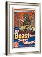 The Beast From 20,000 Fathoms, Australian Movie Poster, 1953-null-Framed Art Print