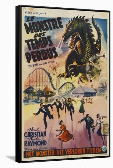 The Beast From 20,000 Fathoms, Belgian Movie Poster, 1953-null-Framed Stretched Canvas