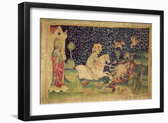 The Beast is Thrown into the Lake of Sulphur, from 'The Apocalypse of Angers', 1373-87-Nicolas Bataille-Framed Giclee Print