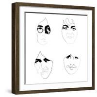 The Beatles Line Drawing-Logan Huxley-Framed Art Print