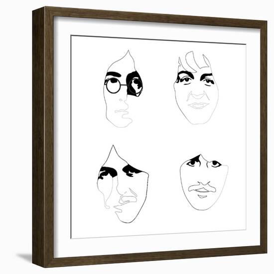 The Beatles Line Drawing-Logan Huxley-Framed Art Print