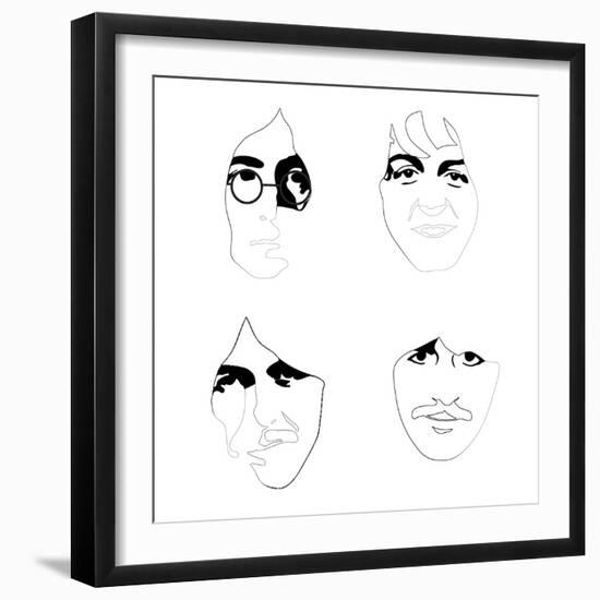The Beatles Line Drawing-Logan Huxley-Framed Art Print