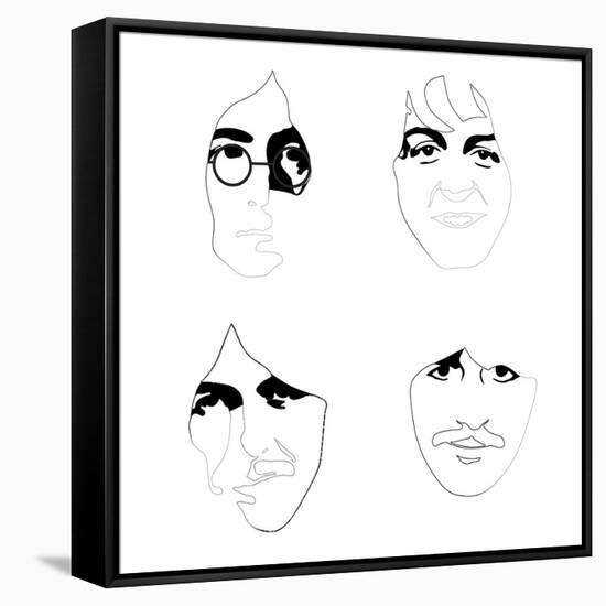 The Beatles Line Drawing-Logan Huxley-Framed Stretched Canvas