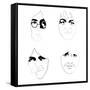 The Beatles Line Drawing-Logan Huxley-Framed Stretched Canvas