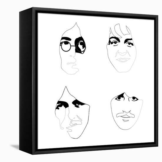 The Beatles Line Drawing-Logan Huxley-Framed Stretched Canvas