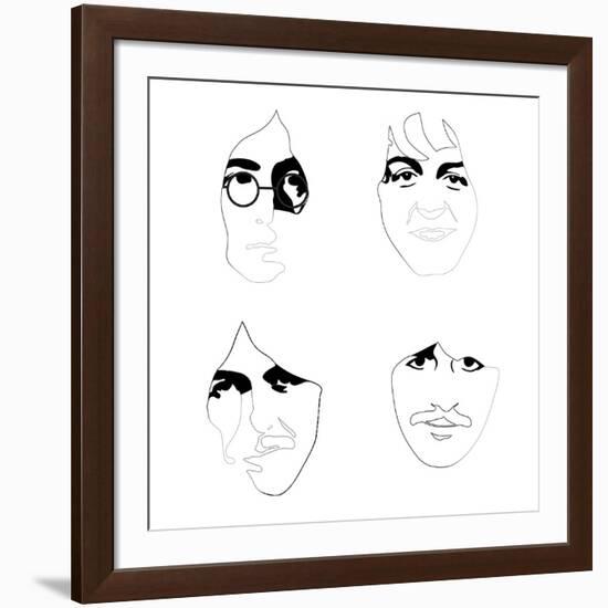 The Beatles Line Drawing-Logan Huxley-Framed Art Print