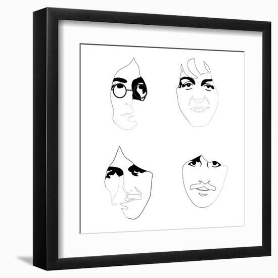 The Beatles Line Drawing-Logan Huxley-Framed Art Print