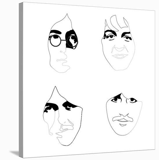 The Beatles Line Drawing-Logan Huxley-Stretched Canvas