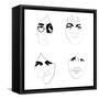 The Beatles Line Drawing-Logan Huxley-Framed Stretched Canvas