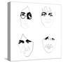 The Beatles Line Drawing-Logan Huxley-Stretched Canvas