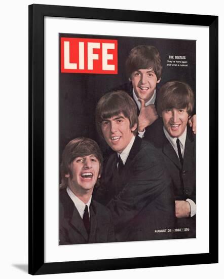 The Beatles, Ringo Starr, George Harrison, Paul Mccartney and John Lennon, August 28, 1964-John Dominis-Framed Photographic Print