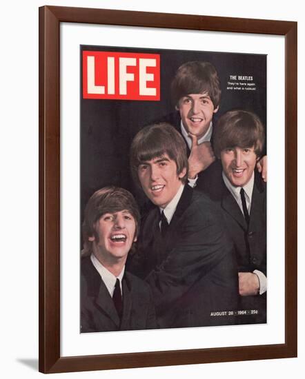 The Beatles, Ringo Starr, George Harrison, Paul Mccartney and John Lennon, August 28, 1964-John Dominis-Framed Photographic Print