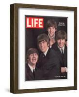 The Beatles, Ringo Starr, George Harrison, Paul Mccartney and John Lennon, August 28, 1964-John Dominis-Framed Photographic Print