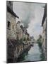 The Beaulieu Canal, View of the Bridge on the Road from Loches to Beaulieu. 1891 (Oil on Canvas)-Emmanuel Lansyer-Mounted Giclee Print