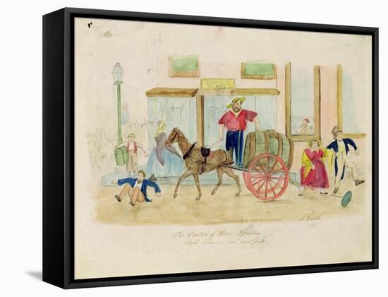 The Beauties of Street Sprinkling, New York City, 1856-Thomas Worth-Framed Stretched Canvas