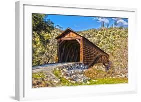 The Beautiful Bridgeport Covered Bridge over South Fork of Yuba River in Penn Valley, California-John Alves-Framed Photographic Print