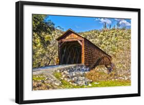 The Beautiful Bridgeport Covered Bridge over South Fork of Yuba River in Penn Valley, California-John Alves-Framed Photographic Print