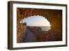 The Beautiful Byzantine Castle Town of Monemvasia in Laconia at Sunset, Peloponnese - Greece-Remy Musser-Framed Photographic Print