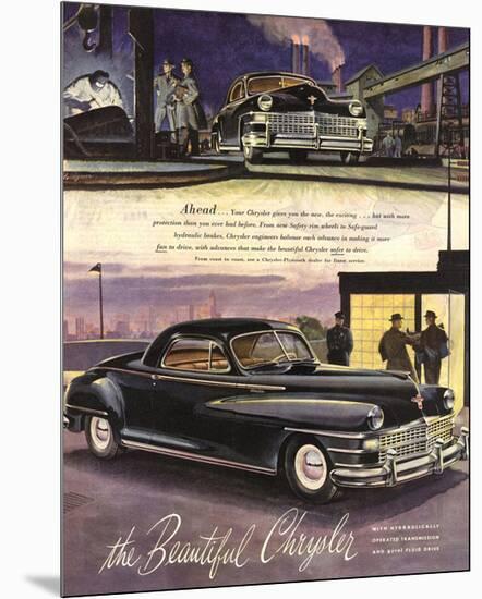 The Beautiful Chrysler - Black-null-Mounted Premium Giclee Print