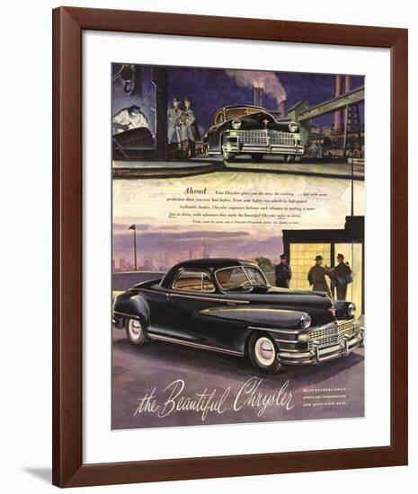 The Beautiful Chrysler - Black-null-Framed Art Print