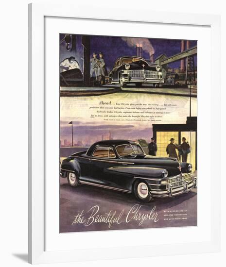 The Beautiful Chrysler - Black-null-Framed Art Print