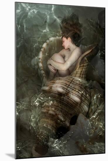 The Beautiful Girl Sleeps In A Sea Cockleshell-Lilun-Mounted Art Print
