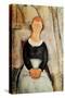 The Beautiful Grocer-Amedeo Modigliani-Stretched Canvas