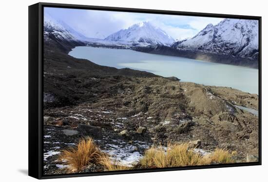 The Beautiful Mueller Glacier Lake at the Head of the Kea Point Track in Mt-Paul Dymond-Framed Stretched Canvas