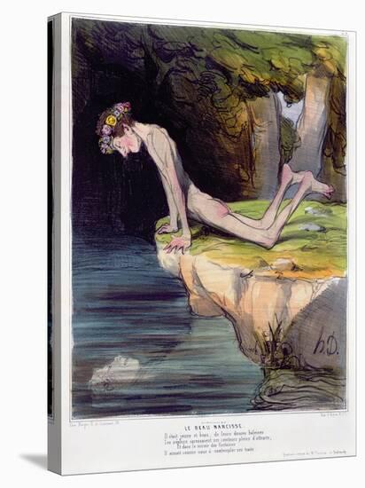 The Beautiful Narcissus, Caricature Engraved by D'Aubert and Co. and Published by Bauger in Paris-Honore Daumier-Stretched Canvas