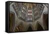 The Beautiful Stained Glass Above the Choir in the Abbaye De La Trinite-Julian Elliott-Framed Stretched Canvas