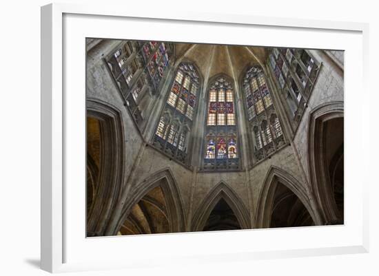 The Beautiful Stained Glass Above the Choir in the Abbaye De La Trinite-Julian Elliott-Framed Photographic Print