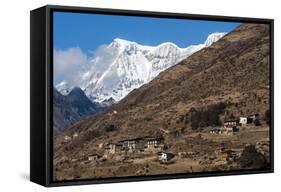 The Beautiful Village of Laya in the Himalayas, Bhutan, Asia-Alex Treadway-Framed Stretched Canvas